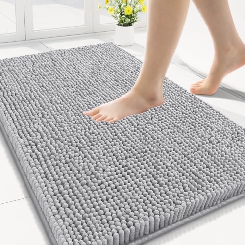 Smiry Bathroom Rugs 30X18, Luxury Chenille Extra Soft Absorbent Bath Mat