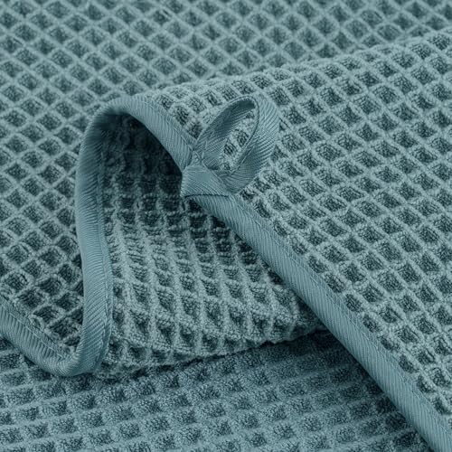 MICROFI Microfiber Waffle Bath Towels, 4 Pieces, Soft, Absorbent, Fast Drying, Lint Free 430 GSM (27''x55''/68.58 cm x139.7 cm)
