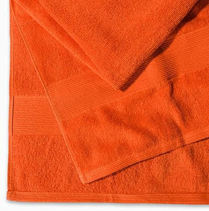 Belizzi Home Premium Cotton Oversized 2 Pack Bath Sheet 35x70-100% Pure Cotton - Ideal for Everyday use - Ultra Soft & Highly Absorbent - Machine Washable - Orange