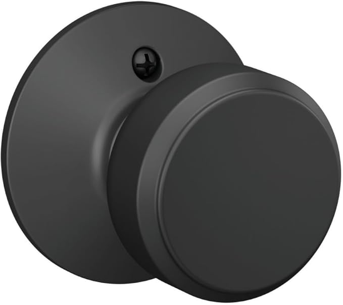 Schlage F10 BWE 622 Bowery Door Knob, Hall & Closet Passage Lock, Matte Black