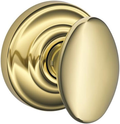SCHLAGE Lock Company FA10DNB605/F10SIE605AND SCHLAGE Passage Knob, SCHLAGE Rose, Bright Brass