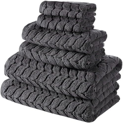BAGNO MILANO Turkish Cotton Bath Towels, Hand Towels - Soft Plush Jacquard Collection Luxury Towels Set (Charcoal, Bath Sheet 35x70)