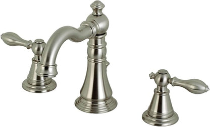 Fauceture FSC1978AL English Classic Widespread Bathroom Faucet with Pop-Up Drain, Brushed Nickel