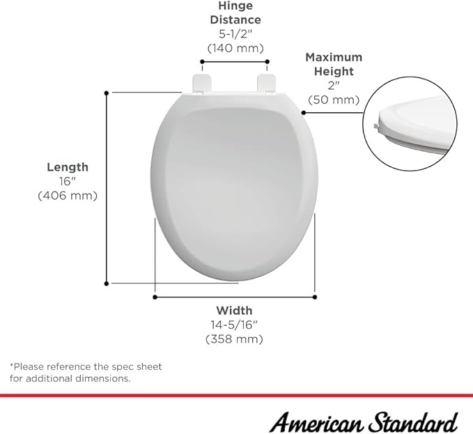 American Standard Toilet Seat 5320B65CT.020 Champion Round Toilet Seat Soft Close, White