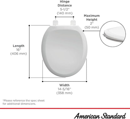 American Standard Toilet Seat 5320B65CT.020 Champion Round Toilet Seat Soft Close, White