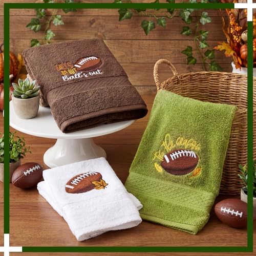 Peryiter 3 Pack Football Decorative Bath Towel Set