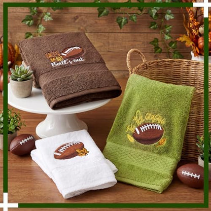 Peryiter 3 Pack Football Decorative Bath Towel Set