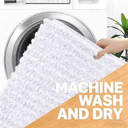 OLANLY Bathroom Rugs 44x24, Thick Soft Absorbent Chenille Bath Rugs