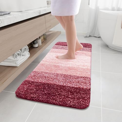 Arotive Microfiber Bathroom Rugs, Shaggy Soft Absorbent Bath Rug, 47x20