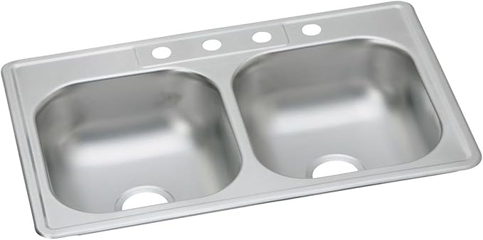 Dayton DD233223 Equal Double Bowl Drop-in Stainless Steel Sink