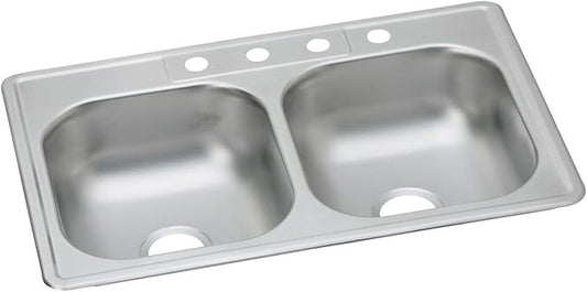 Dayton DD233223 Equal Double Bowl Drop-in Stainless Steel Sink