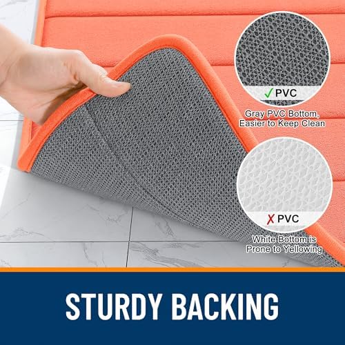 OLANLY Memory Foam Long Bathroom Rugs Runner 47x24, Super Soft Absorbent