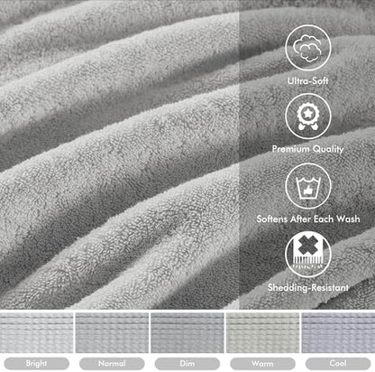 Madison Park 800GSM 100% Cotton Bathroom Bath Towel Set of 8, Silver