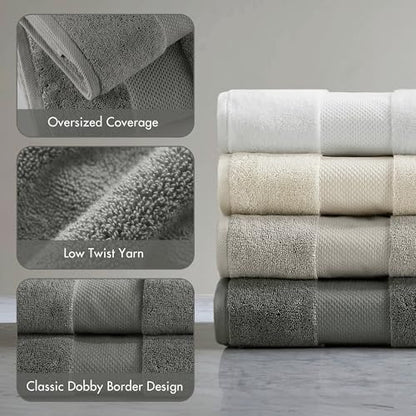 Madison Park Turkish 600 GSM Bath Sheet Set, 35 x 70 in - 2 Piece, Charcoal