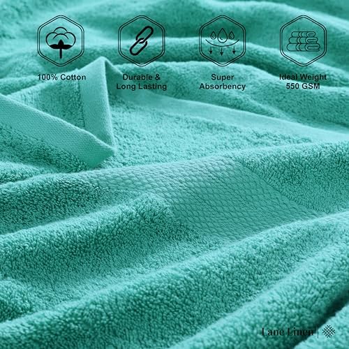 LANE LINEN Towel Set 18 Piece Soft Absorbent Quick Dry 100% Cotton - Teal