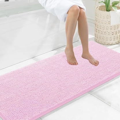 Smiry Bathroom Rugs 59X20, Luxury Chenille Extra Soft Absorbent Bath Mat