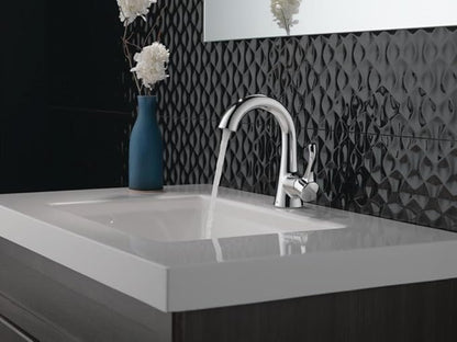 Delta Esato Chrome Bathroom Faucet 1 Hole, Single Hole Bathroom Sink Faucet for Vanity, Push-Pop Drain Assembly, Chrome 15897LF