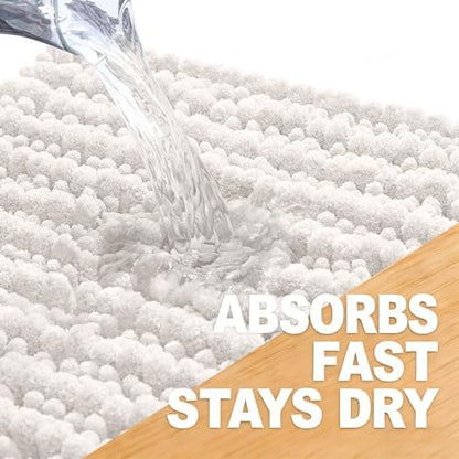 OLANLY Large Bathroom Rugs 40x32, Thick Soft Absorbent Chenille Bath Rugs