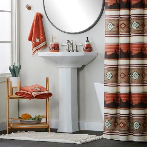 SKL Home Southwest Sunset Hand Towel, 100% Cotton, Embroidered, Rust