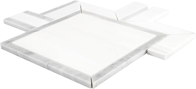 MSI Bianco Dolomite Alana 11 in. x 13 in. Polished Marble Mosaic Floor and Wall Tile for Bathroom, Kitchen Backsplash, Accent Wall Tile, and Shower Wall Tile