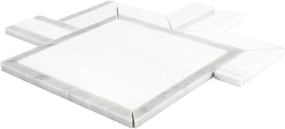 MSI Bianco Dolomite Alana 11 in. x 13 in. Polished Marble Mosaic Floor and Wall Tile for Bathroom, Kitchen Backsplash, Accent Wall Tile, and Shower Wall Tile