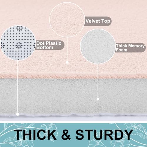 Smiry Memory Foam Bath Mat 24x16, Extra Soft and Absorbent Bathroom Rugs