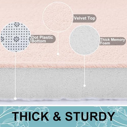 Smiry Memory Foam Bath Mat 47x17, Extra Soft and Absorbent Bathroom Rugs