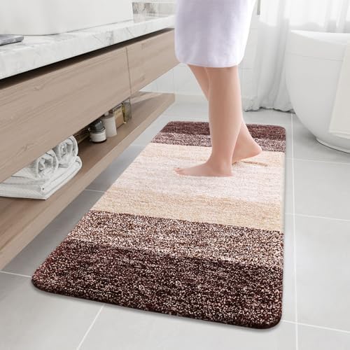 Arotive Microfiber Bathroom Rugs, Shaggy Soft Absorbent Bath Rug, 47x24