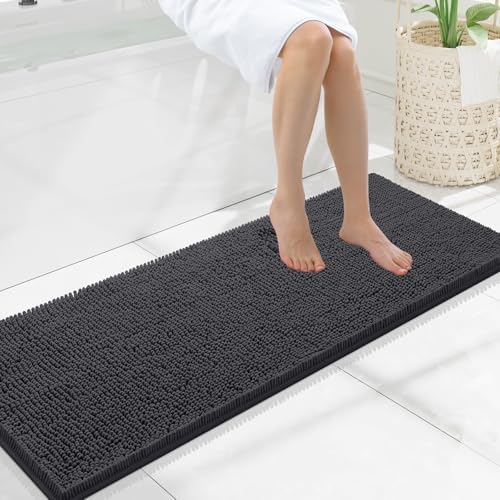 Smiry Bathroom Rugs 47X17, Luxury Chenille Extra Soft Absorbent Bath Mat