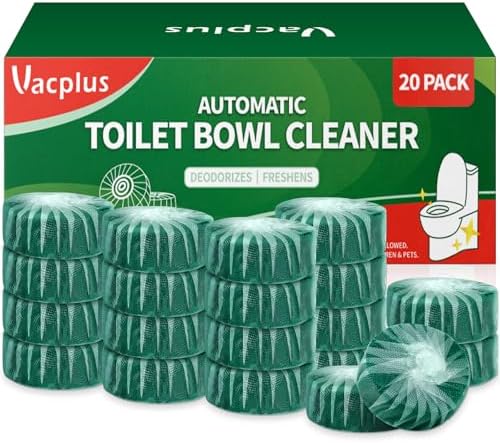 Vacplus Toilet Bowl Cleaner Tablets, 20 Pack, Auto Cleaning, Long-Lasting