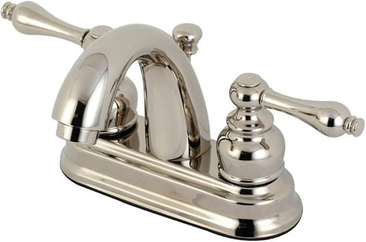 Kingston Brass KB5616AL Restoration 4 in. Centerset Bathroom Faucet, Polished Nickel