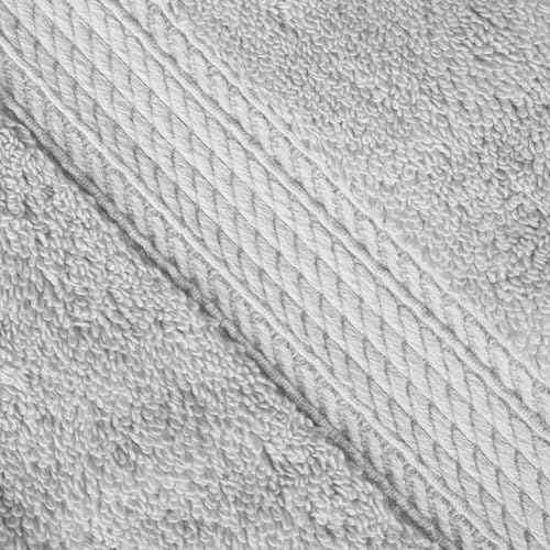 SUPERIOR Egyptian Cotton Pile Heavyweight Bath Sheet, 2 Piece Set, Silver