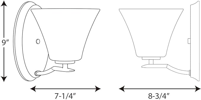 Progress Lighting P2004-20W Bravo Collection Etched Glass Modern Bath Vanity Light, 1-Light, Antique Bronze