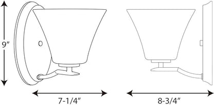 Progress Lighting P2004-20W Bravo Collection Etched Glass Modern Bath Vanity Light, 1-Light, Antique Bronze