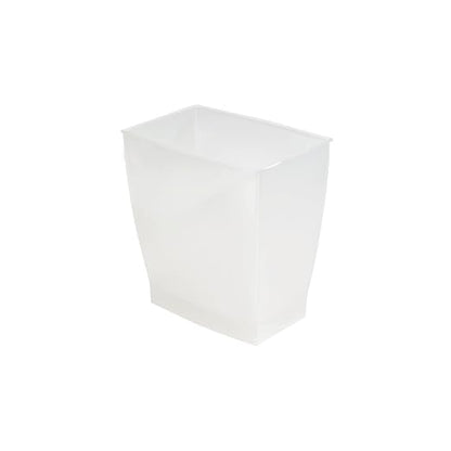 iDesign Small Plastic Bathroom Trash Can, Clear Frost | Slim Rectangle, For Bedroom, For Office, For Dorm