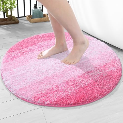 Arotive Microfiber Bathroom Rugs, Shaggy Soft and Absorbent Bath Rug, 24x24