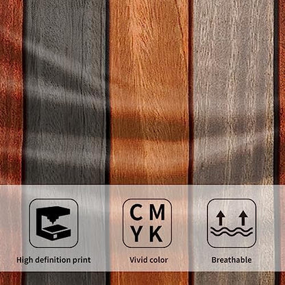Orange Brown Wood Hand Towels Set of 2,Fall Rustic Wooden Plank Soft Absorbent Fingertip Towels Face Towels for Bathroom, Spa, Gym, Yoga, 28 x 14 Inch Thanksgiving Farmhouse Decor
