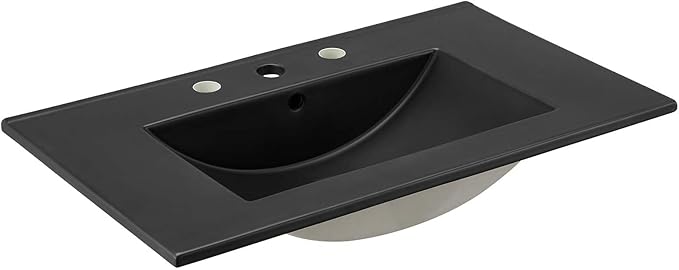 Modway EEI-5070-BLK Cayman 30" Bathroom Sink, Black