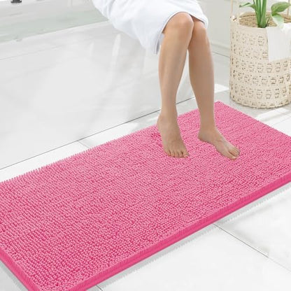 Smiry Bathroom Rugs 47X20, Luxury Chenille Extra Soft Absorbent Bath Mat