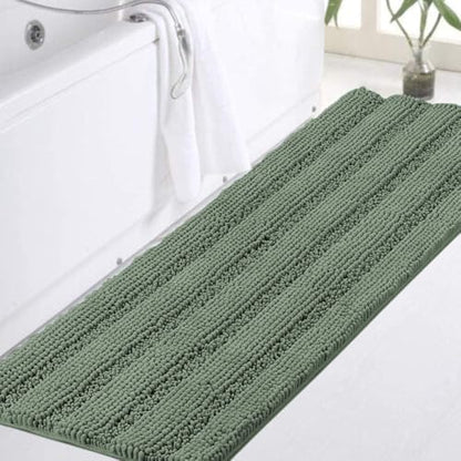 Turquoize Bathroom Runner Rug 17"x47", Soft Absorbent Chenille Bath Rug