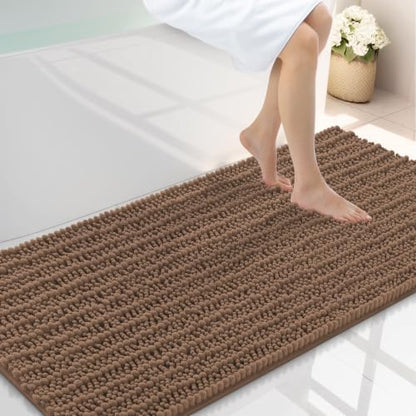 Smiry Bathroom Rugs 47X24, Extra Soft Rubber Backing Chenille Bath Mats