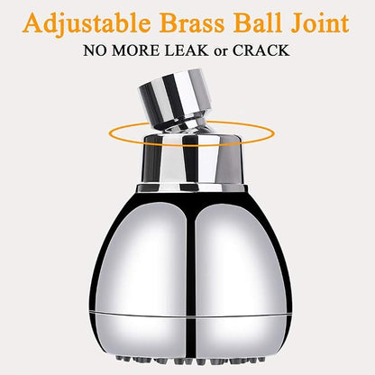 Aisoso High Pressure Shower Head 3 Inches Anti-clog Anti-leak Fixed Showerhead Chrome with Adjustable Swivel Brass Ball Joint for Relaxing and Comfortable Shower Experience