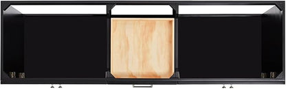 DKB Bradford 72 Inch Bathroom Vanity Double Sink — Black Bathroom Vanity with Sink, 1.5" Edge Italian Carrara Marble Countertop & Backsplash, 4 Soft-Close Doors, and 3 Dovetail Drawers