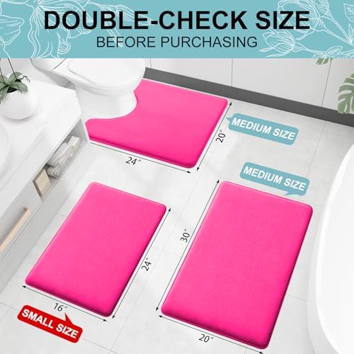 Smiry Memory Foam Toilet Rugs 24x20, Extra Soft Absorbent Bathroom Rugs