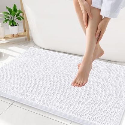 Smiry Bathroom Rugs 34X21, Luxury Chenille Extra Soft Absorbent Bath Mat