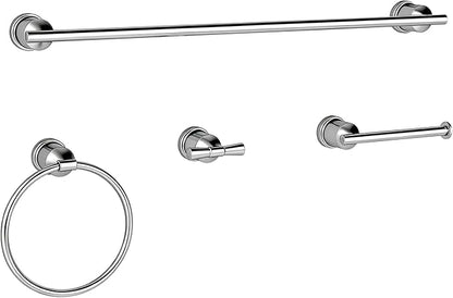 Bright Bathroom Hardware Set 4 Pieces,Towel Bar Set Stainless Steel Wall Mounted