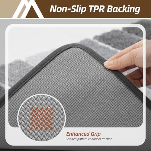 COSY HOMEER Toilet Rugs U-Shaped 24"x20", Ultra Soft Absorbent Bath Mat