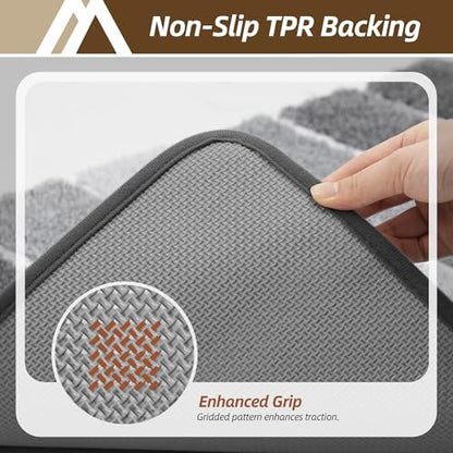 COSY HOMEER Toilet Rugs U-Shaped 24"x20", Ultra Soft Absorbent Bath Mat