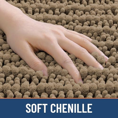Smiry Bathroom Toilet Rugs U Shaped 24x24, Chenille Bath mats for Toilet