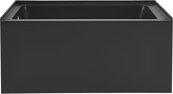 Voltaire 48" x 32" Left-Hand Drain Alcove Bathtub with Apron in Matte Black